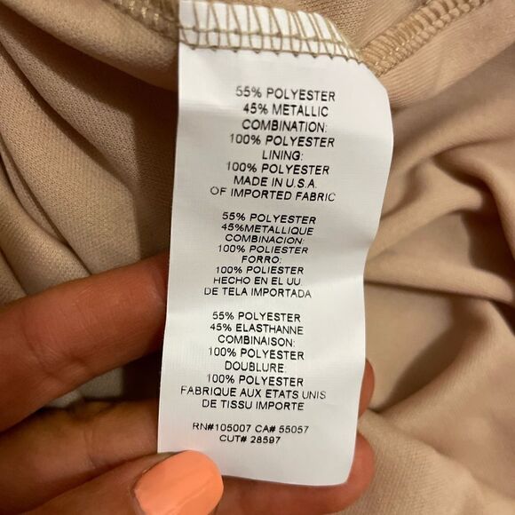 MARINA Cowl Neck Spaghetti Strap Metallic Maxi Gown Dress Size 6 - Picture 7 of 11